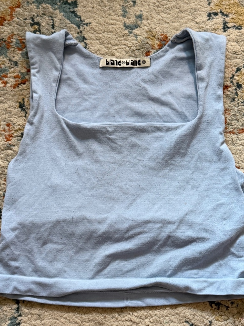 Blanc to Blanc Light Blue Square-Neck Tank